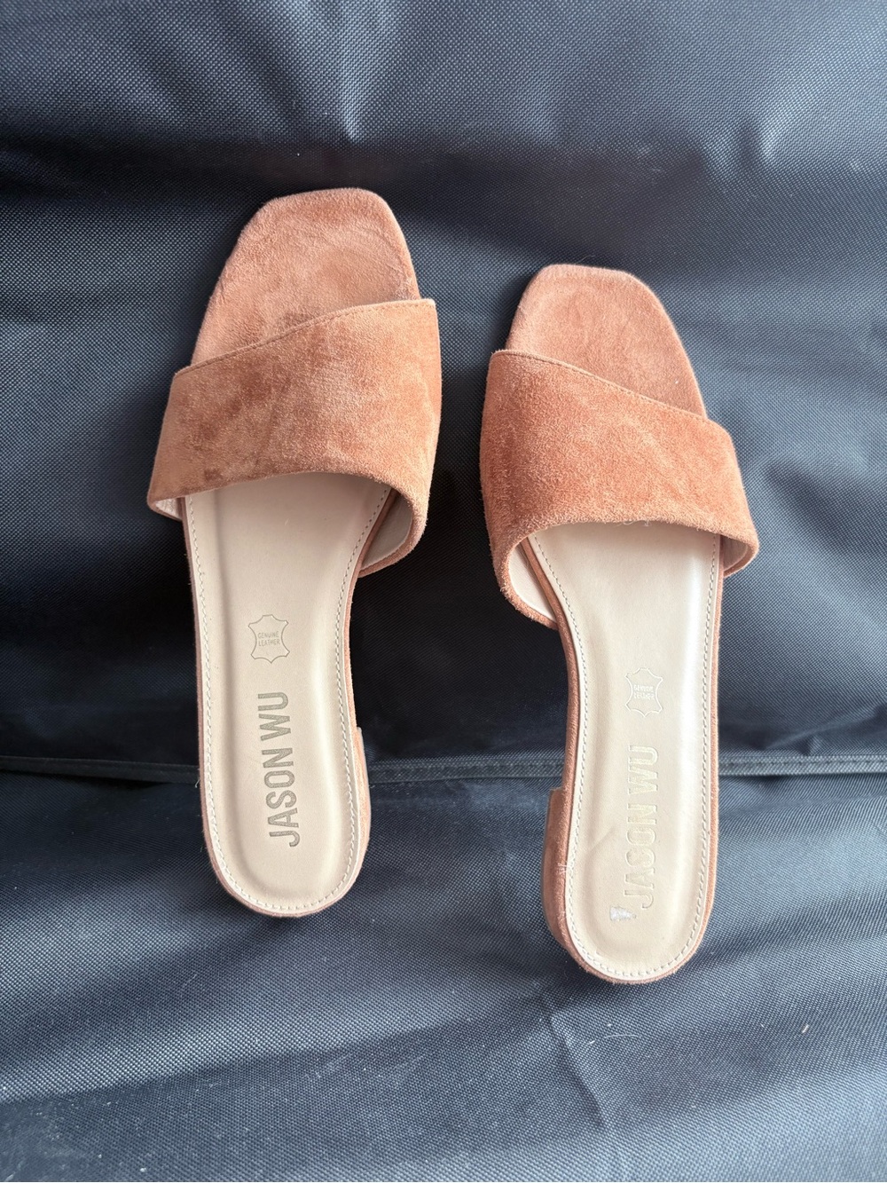 Jason Wu Tan Suede Crisscross Slide Mules